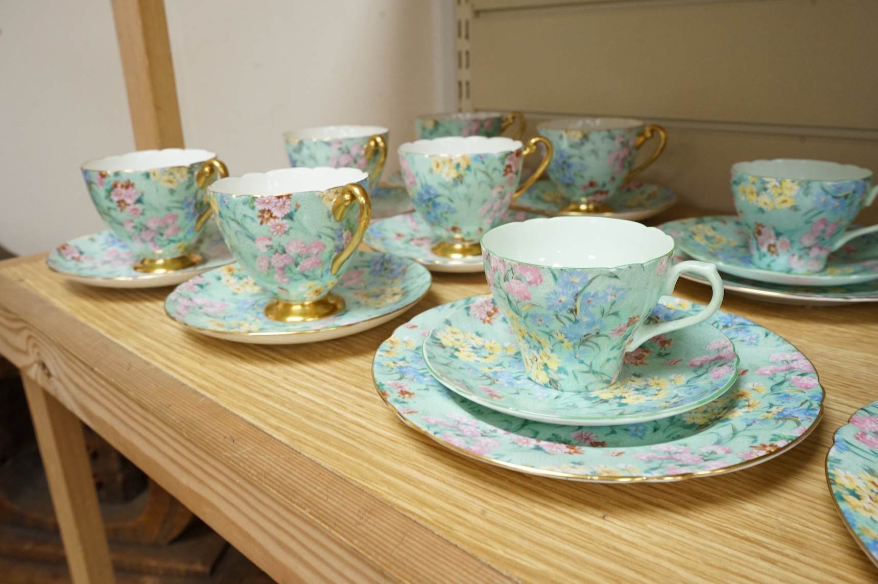 A Shelley Melody pattern teaset
